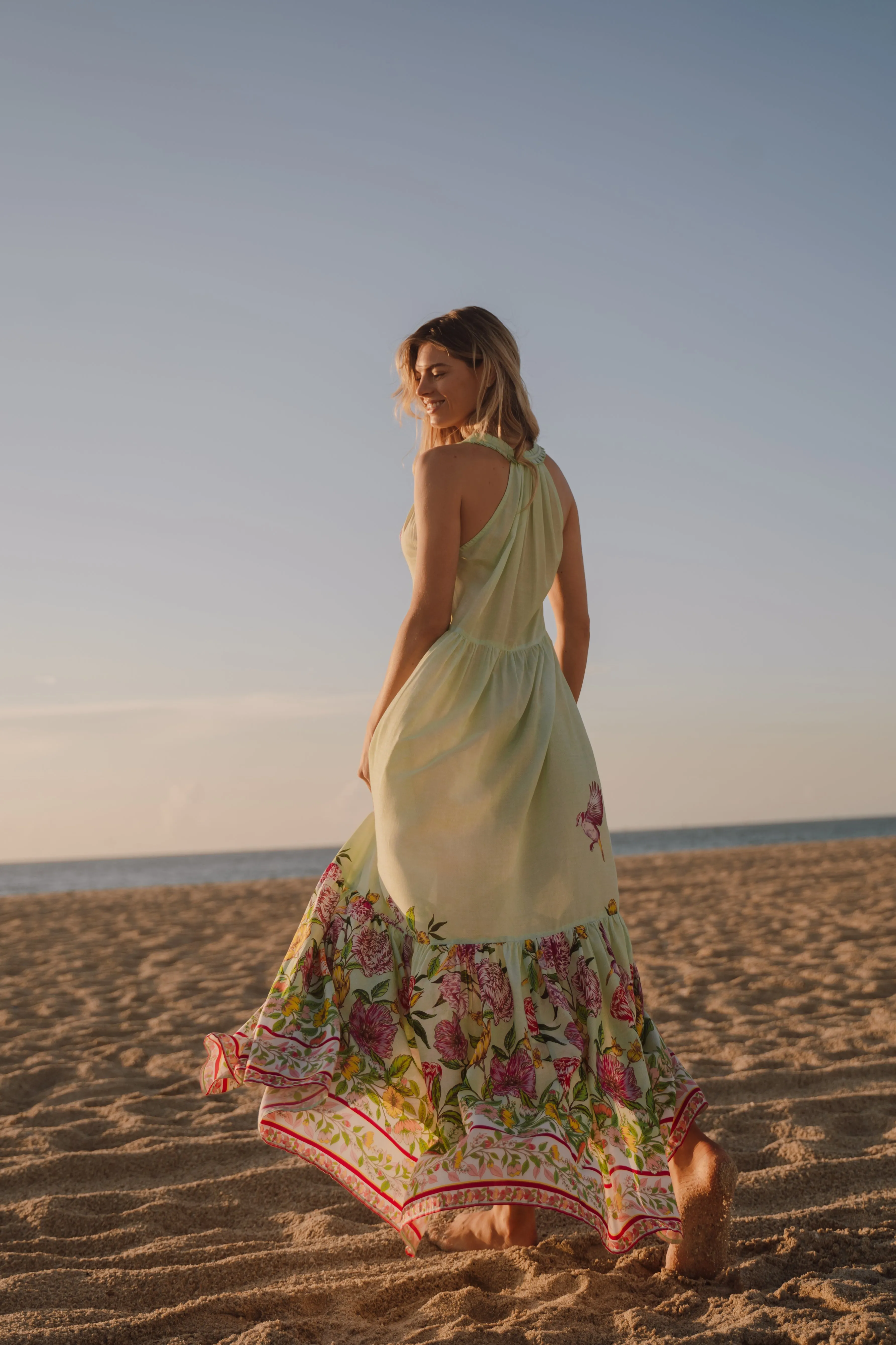 THIRA DRESS - SECRET GARDEN GREEN