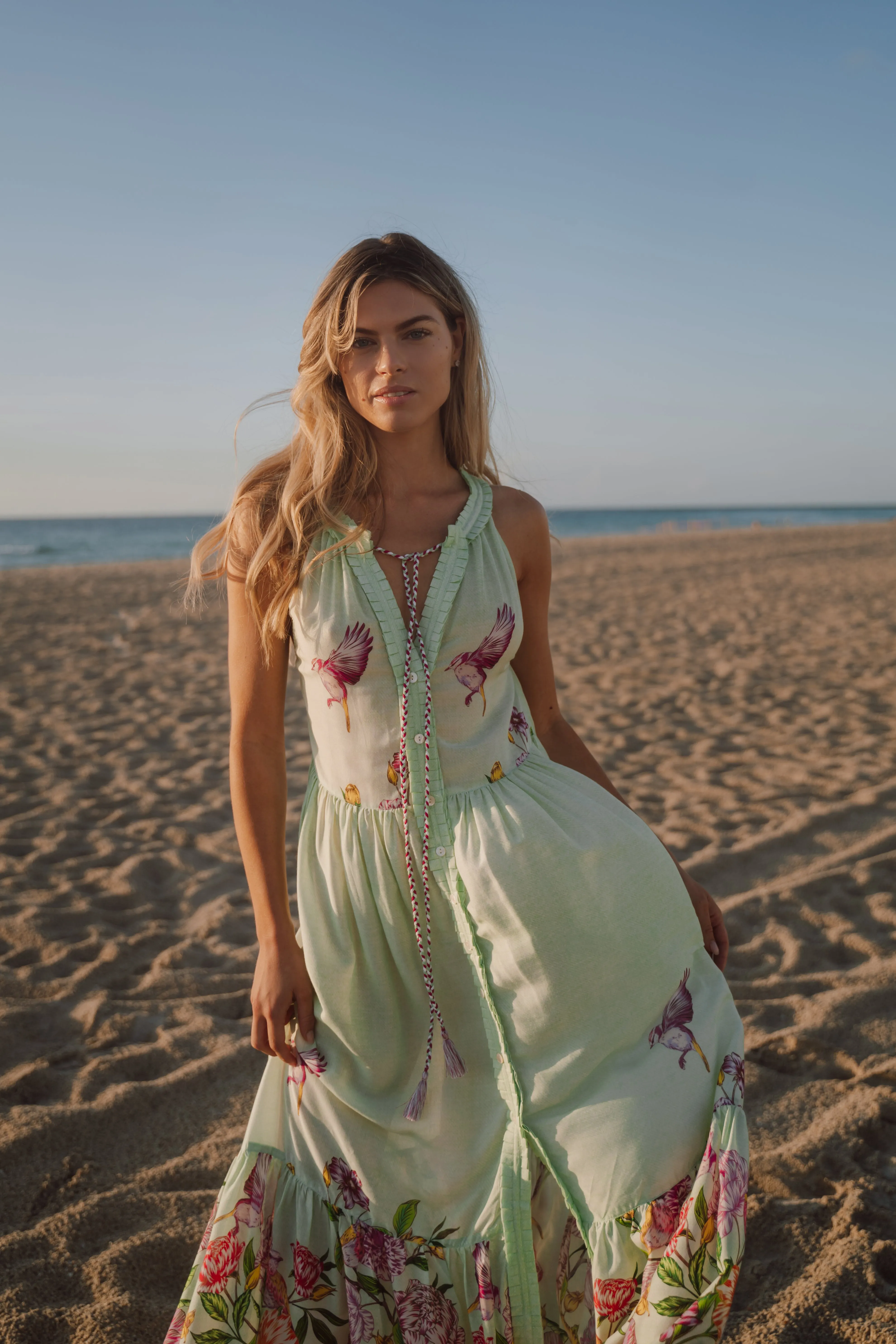 THIRA DRESS - SECRET GARDEN GREEN