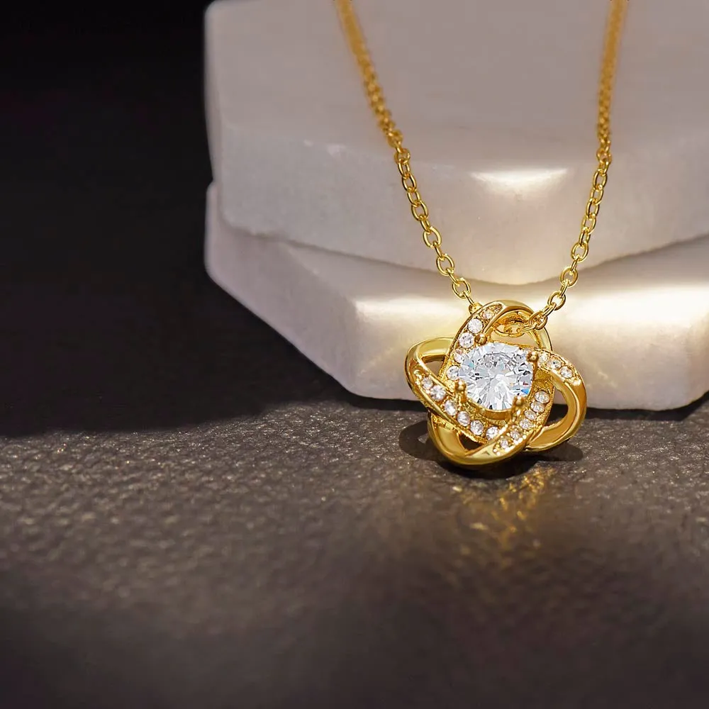 To My Beautiful Wife - Love Knot Necklace - Gift For Wife