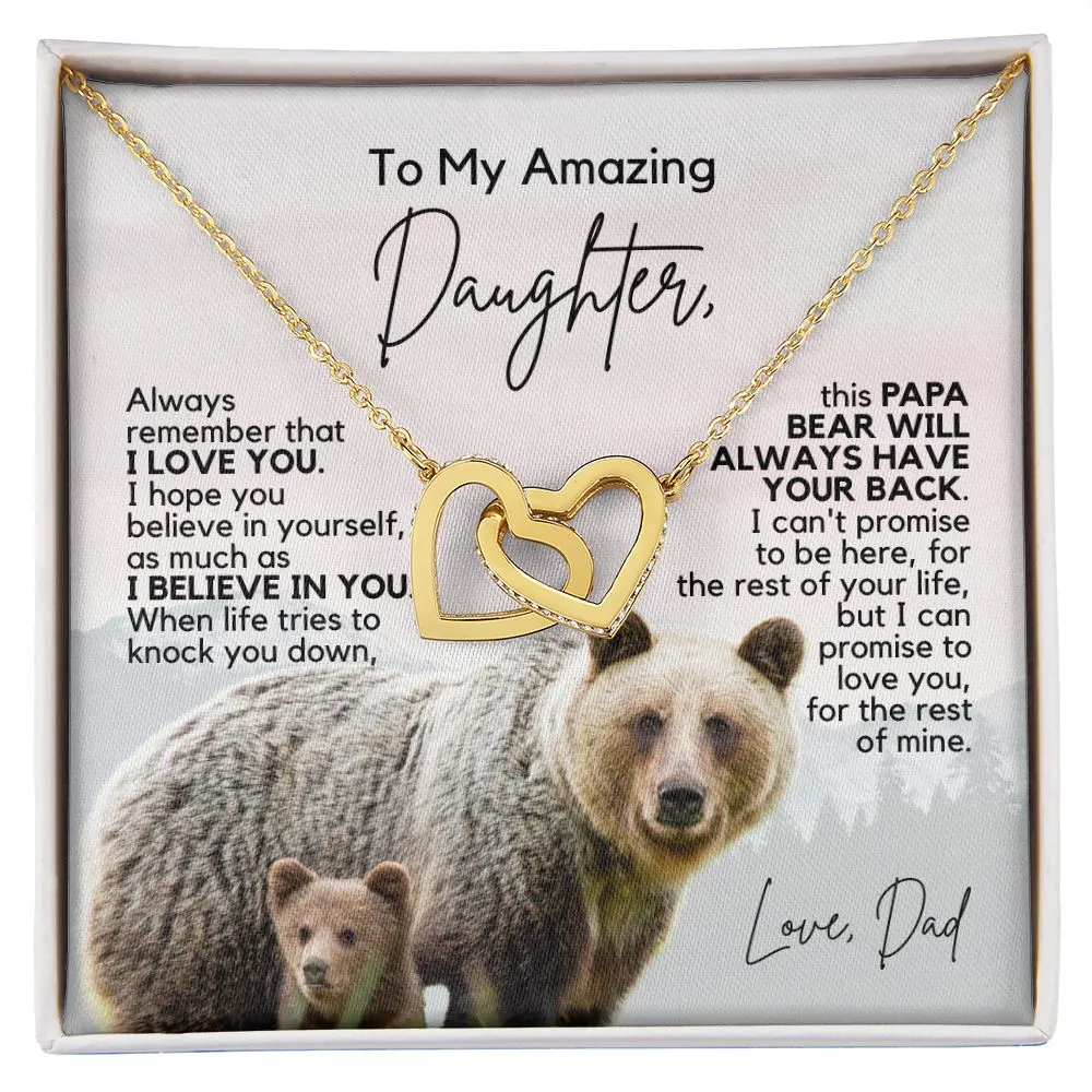 To My Daughter | I Believe in You | Interlocking Hearts Necklace