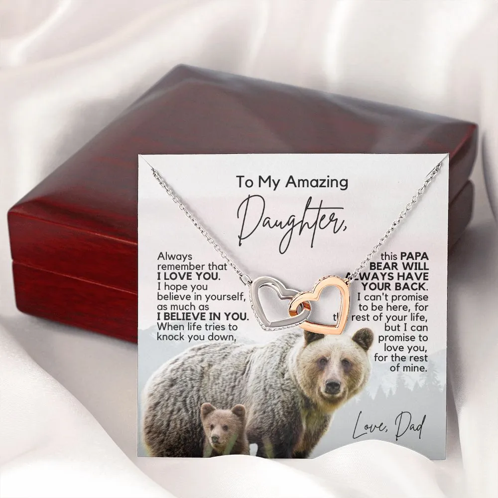 To My Daughter | I Believe in You | Interlocking Hearts Necklace