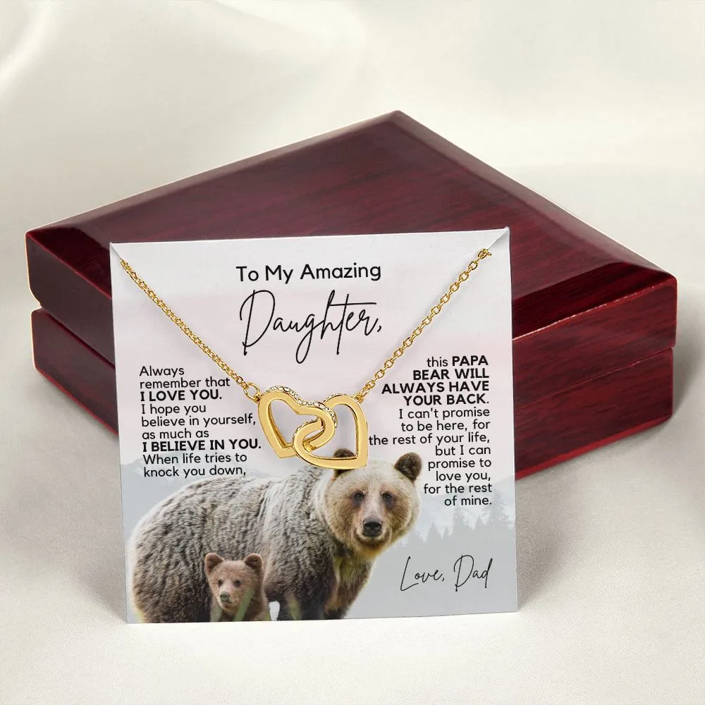 To My Daughter | I Believe in You | Interlocking Hearts Necklace