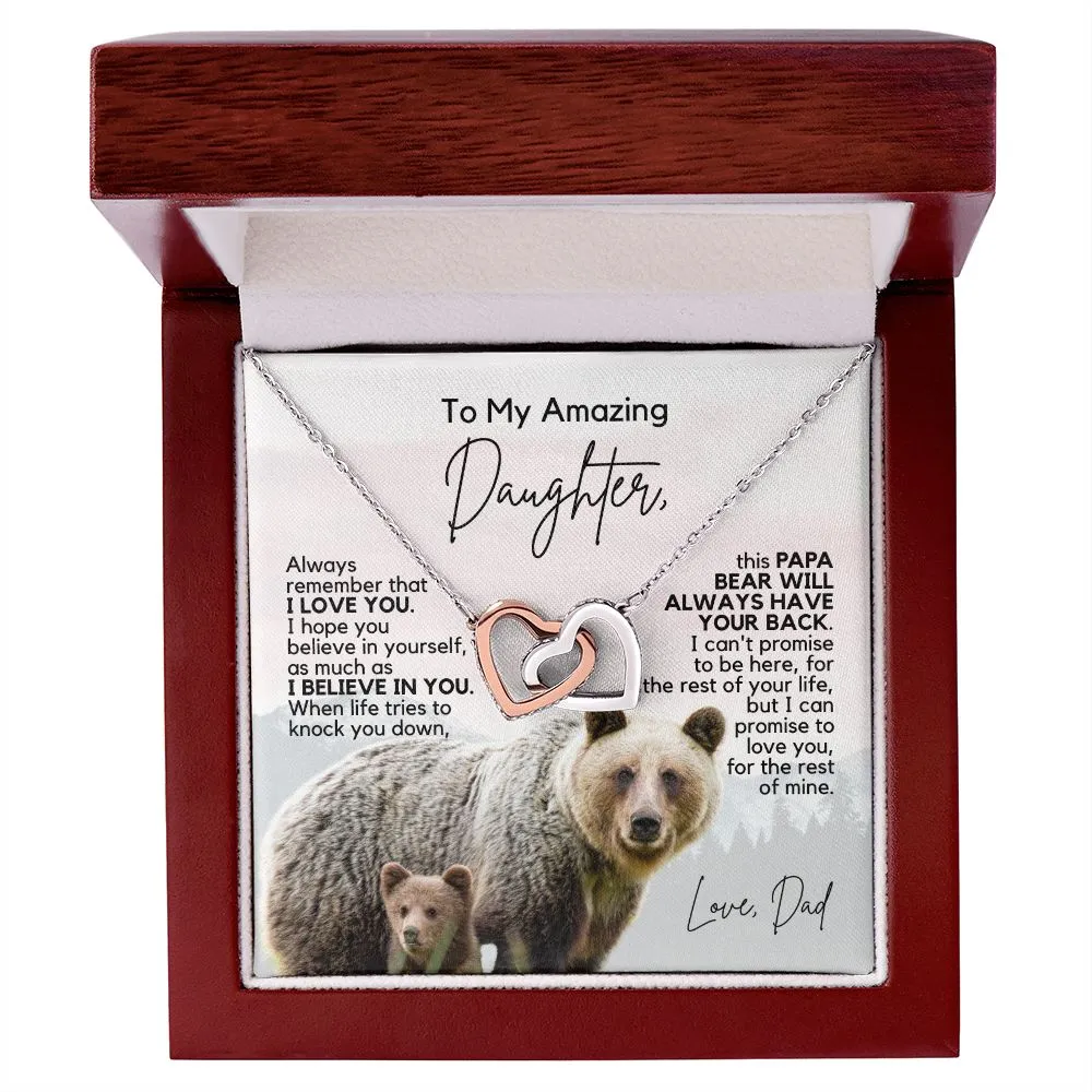 To My Daughter | I Believe in You | Interlocking Hearts Necklace
