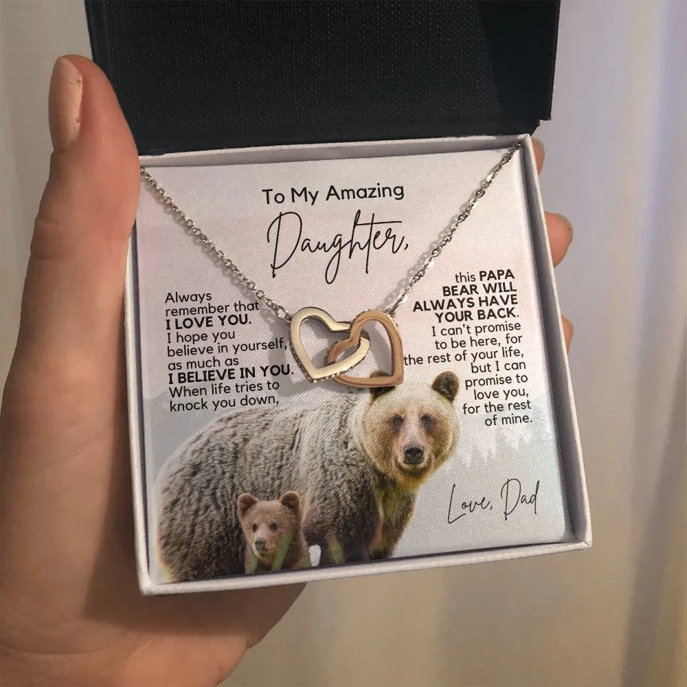To My Daughter | I Believe in You | Interlocking Hearts Necklace