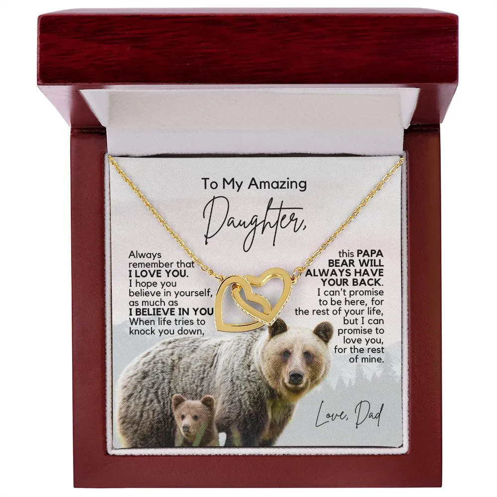 To My Daughter | I Believe in You | Interlocking Hearts Necklace