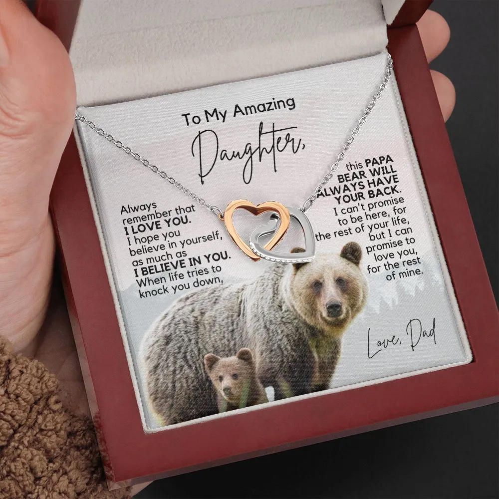 To My Daughter | I Believe in You | Interlocking Hearts Necklace