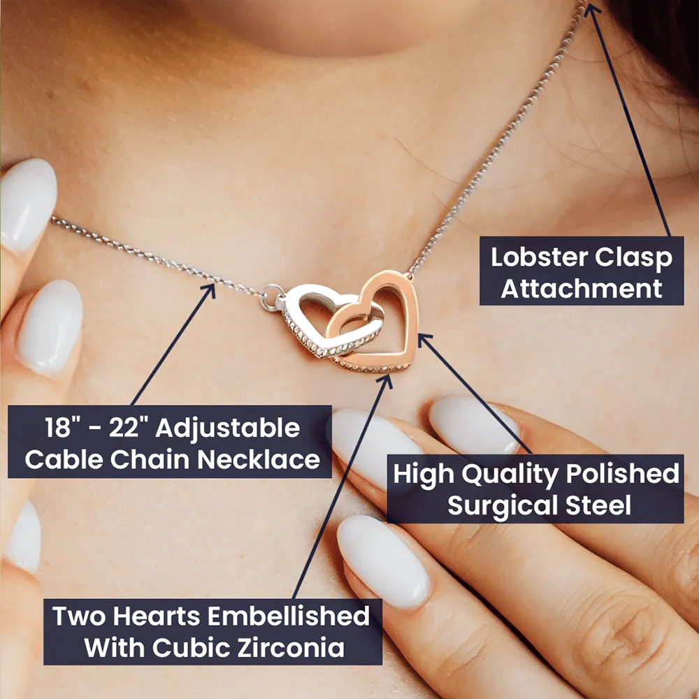 To My Daughter - Keep Me In Your Heart - Interlocking Hearts Necklace - IHNDaughterM001