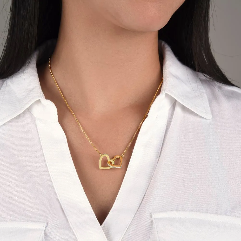 To My Daughter - Keep Me In Your Heart - Interlocking Hearts Necklace - IHNDaughterM001