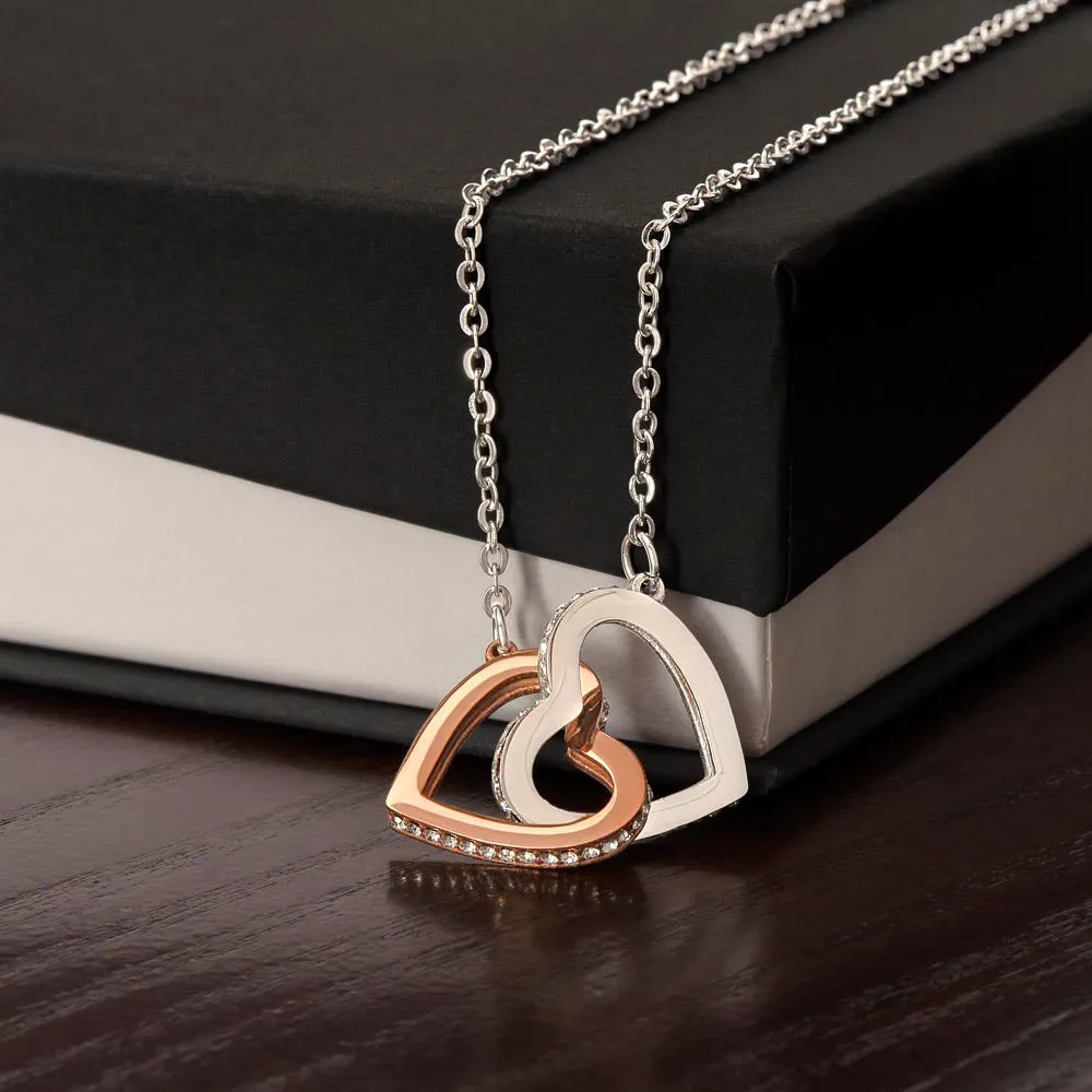 To My Daughter - Keep Me In Your Heart - Interlocking Hearts Necklace - IHNDaughterM001
