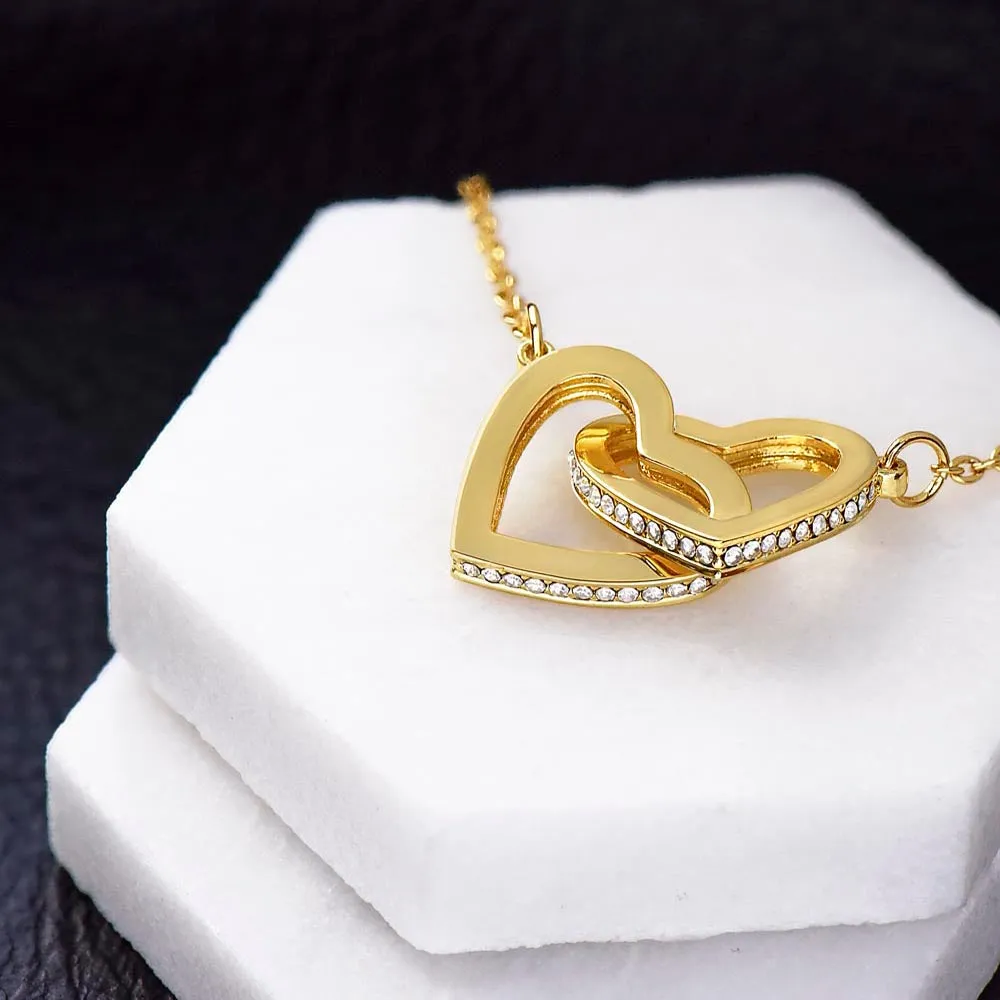 To My Daughter - Keep Me In Your Heart - Interlocking Hearts Necklace - IHNDaughterM001