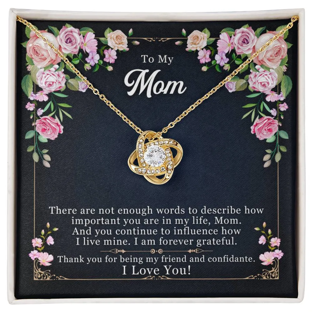 To My Mom, Thank yOU For Being My Friend - Love knot Necklace