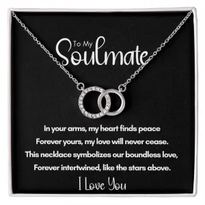 To My Soulmate - Forever Yours | Locked Circles Necklace With Poem Card