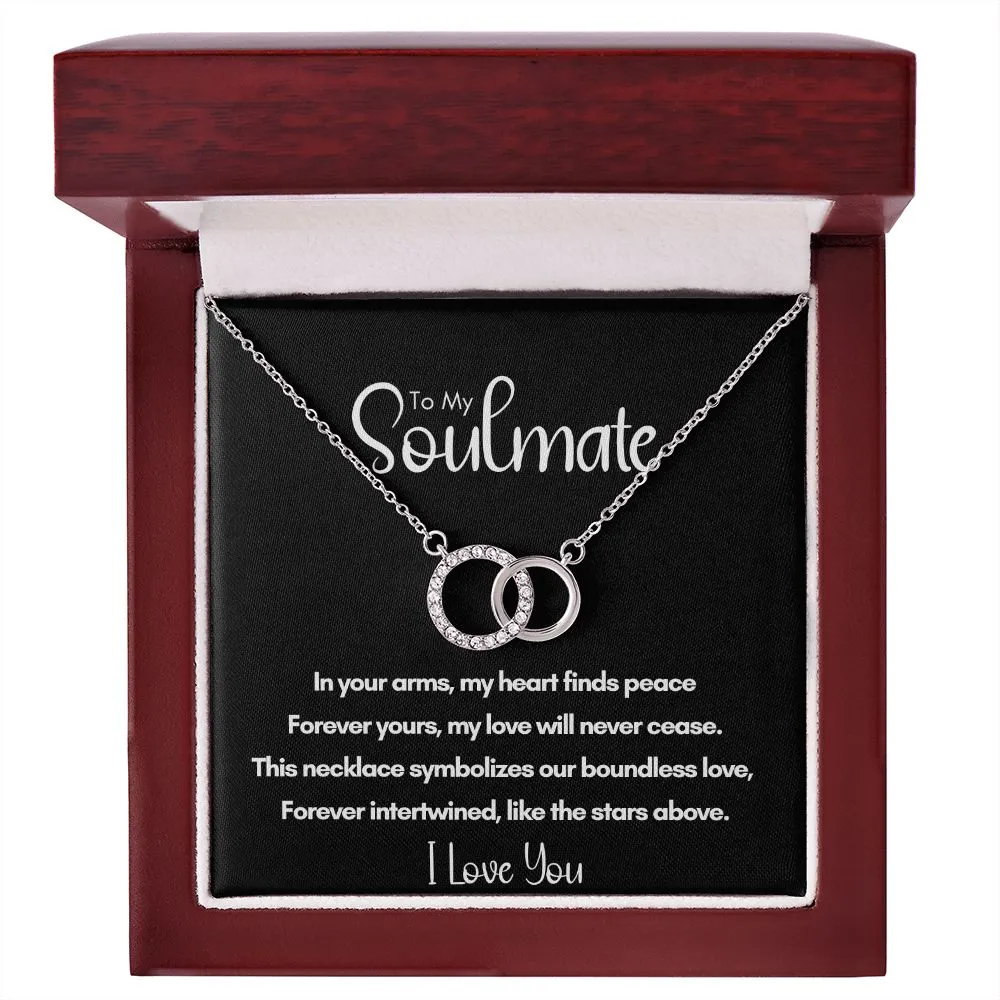 To My Soulmate - Forever Yours | Locked Circles Necklace With Poem Card