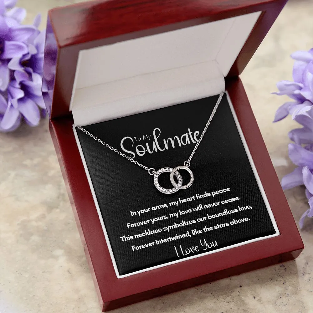 To My Soulmate - Forever Yours | Locked Circles Necklace With Poem Card