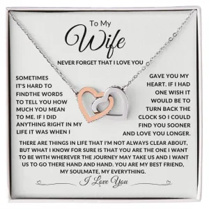 To My Wife Interlocking Hearts