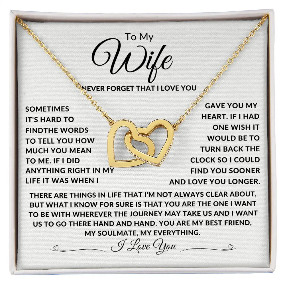 To My Wife Interlocking Hearts