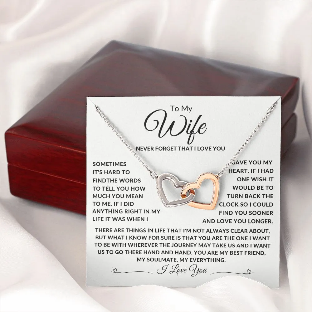 To My Wife Interlocking Hearts