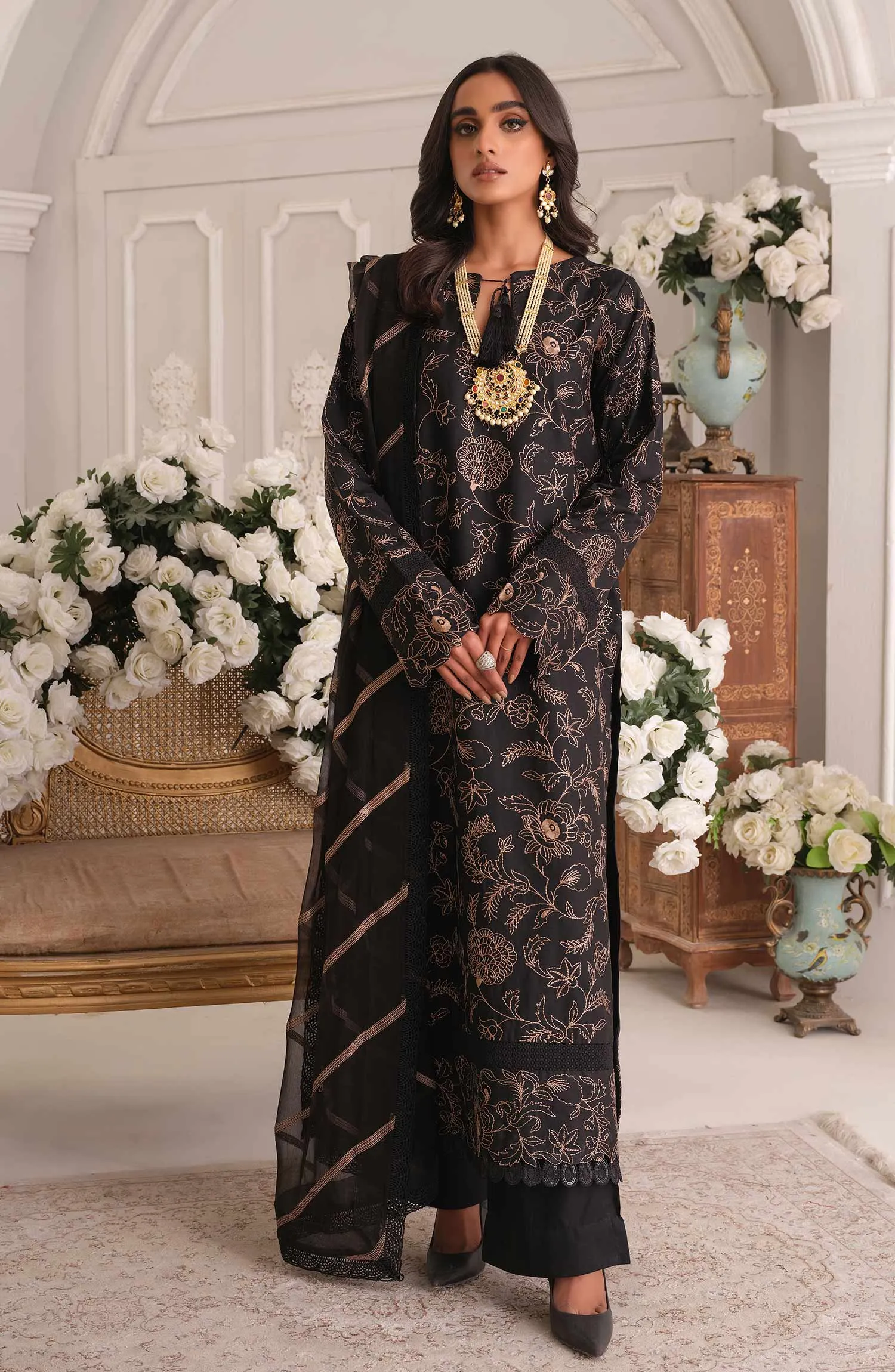 Traditional Black Salwar Kameez Pakistani Eid Dress
