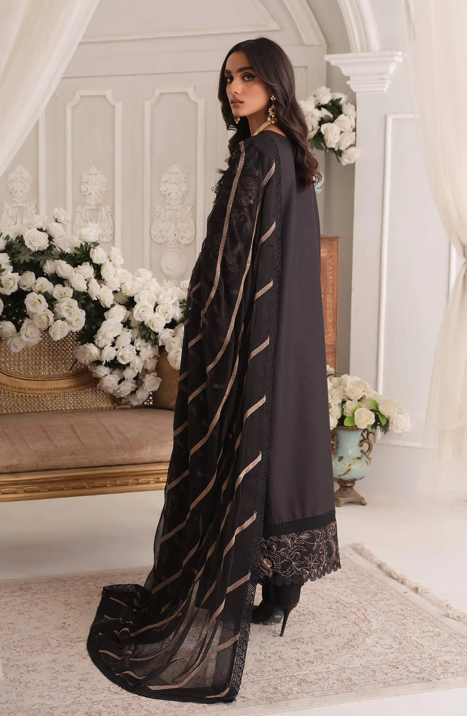 Traditional Black Salwar Kameez Pakistani Eid Dress