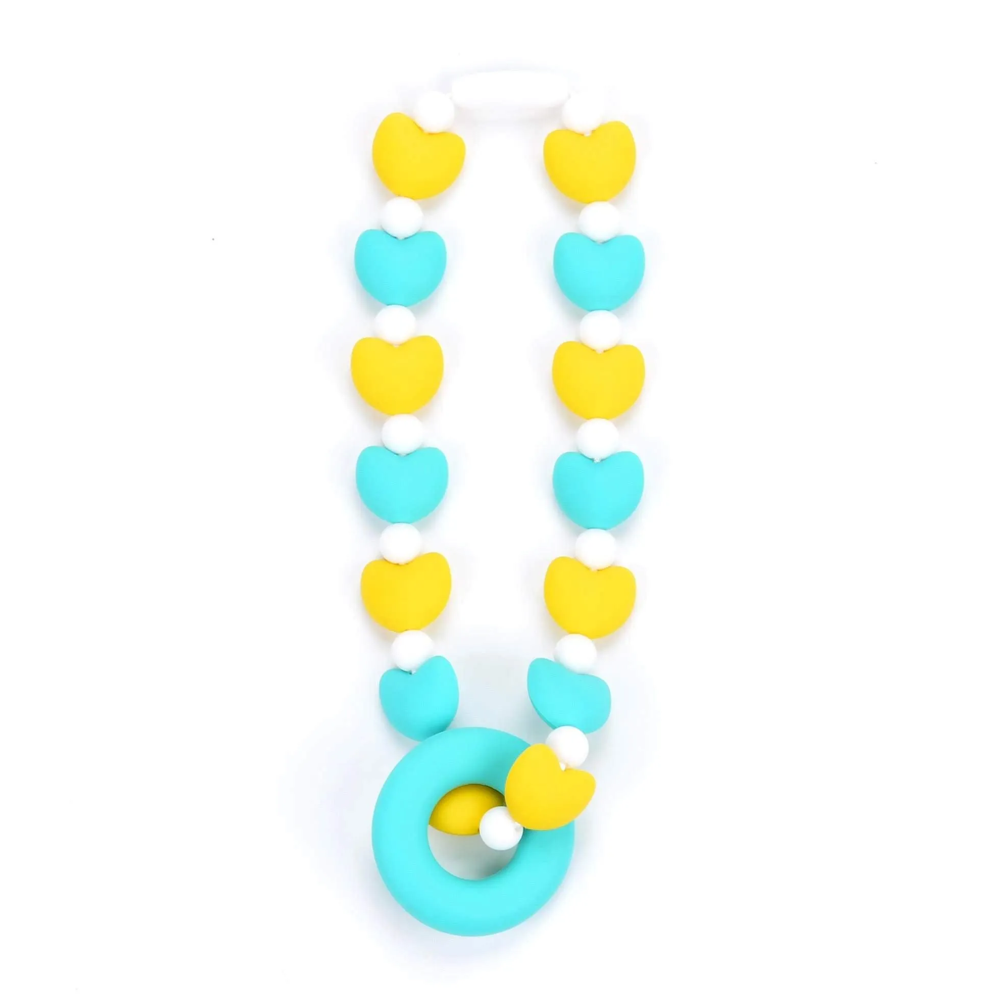 Turquoise Hearts Baby Carrier Teether Toy