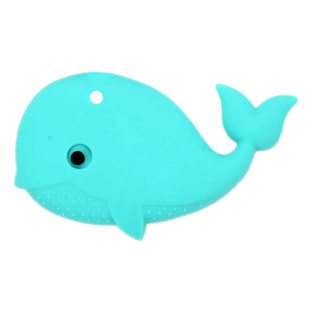Turquoise Whale with Pink and Blue Beads Baby Carrier Teether Toy