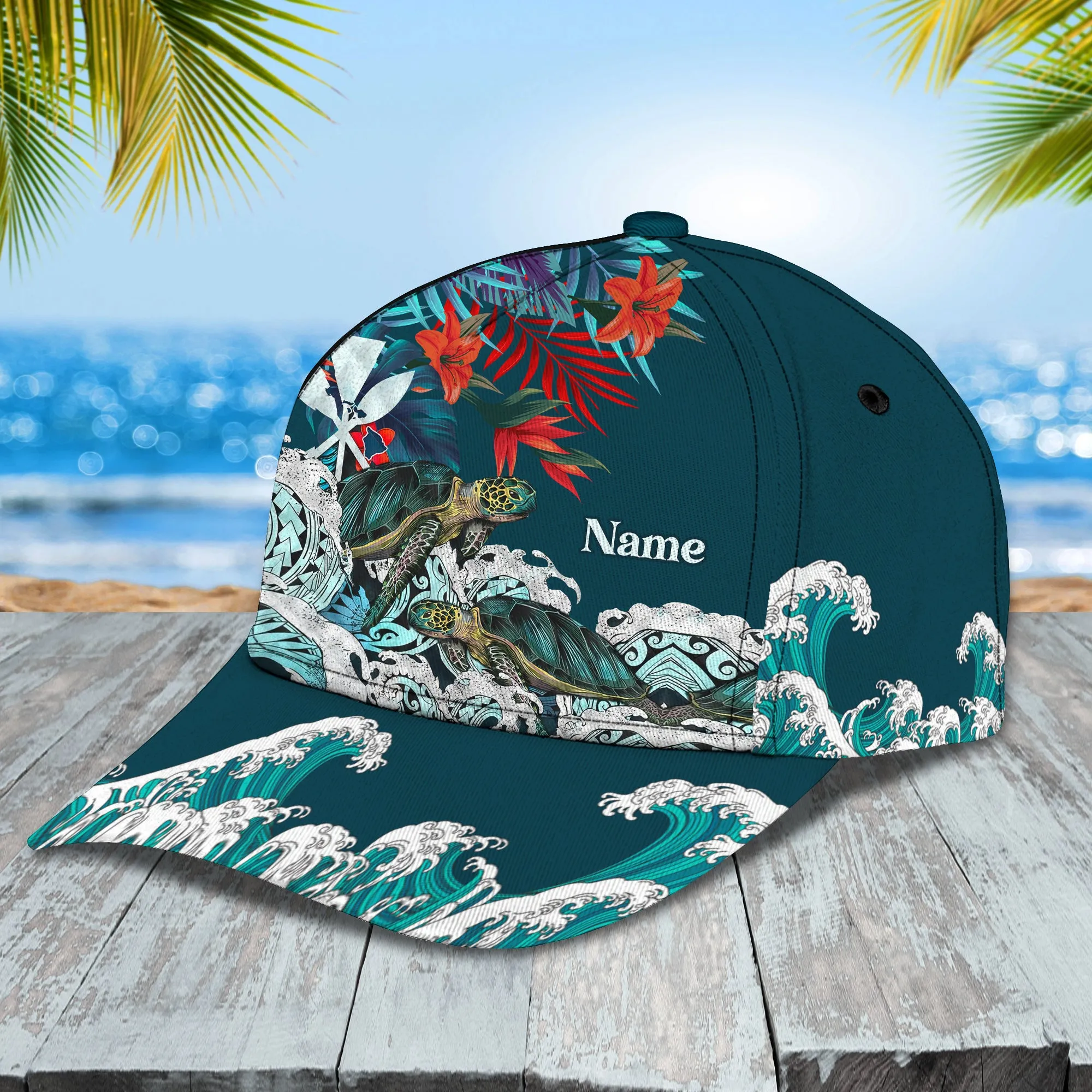 Turtle 2 - Personalized Name Cap - Loop - H9h3-424
