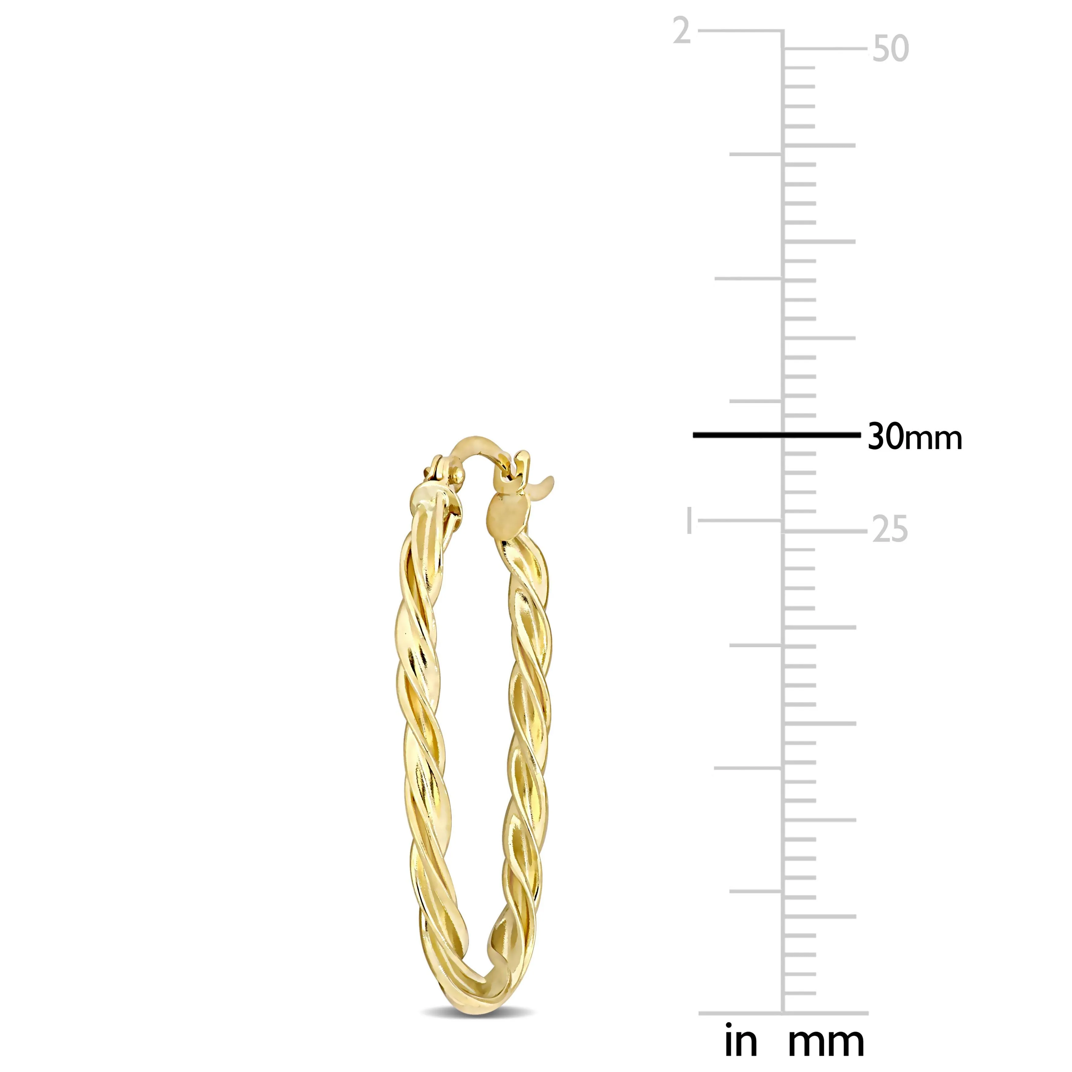 Twisted Hoop Earrings 10k Yellow Gold