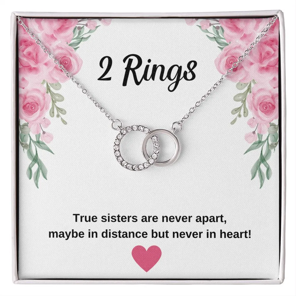 Two Ring Necklace For Sisters - Sisters Are Never Apart