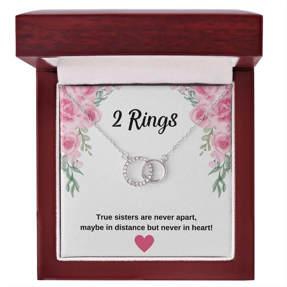 Two Ring Necklace For Sisters - Sisters Are Never Apart