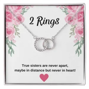 Two Ring Necklace For Sisters - Sisters Are Never Apart