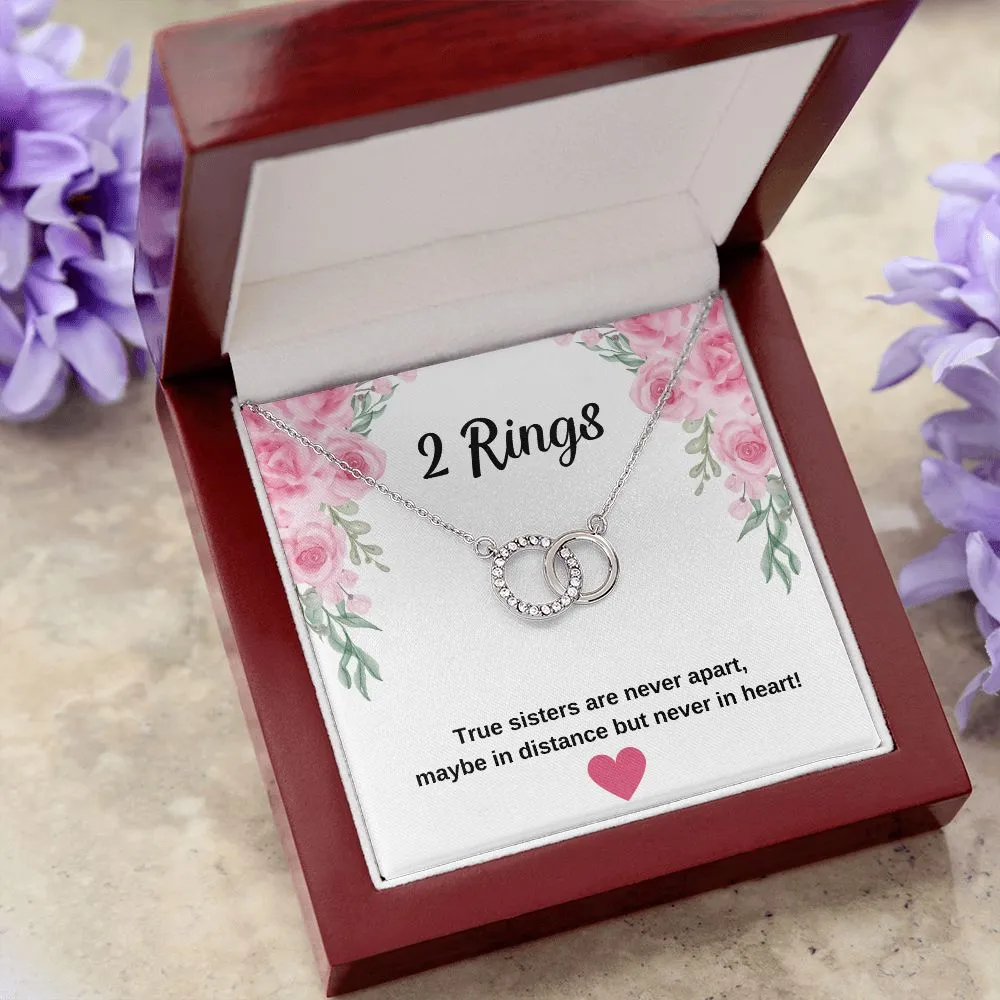 Two Ring Necklace For Sisters - Sisters Are Never Apart
