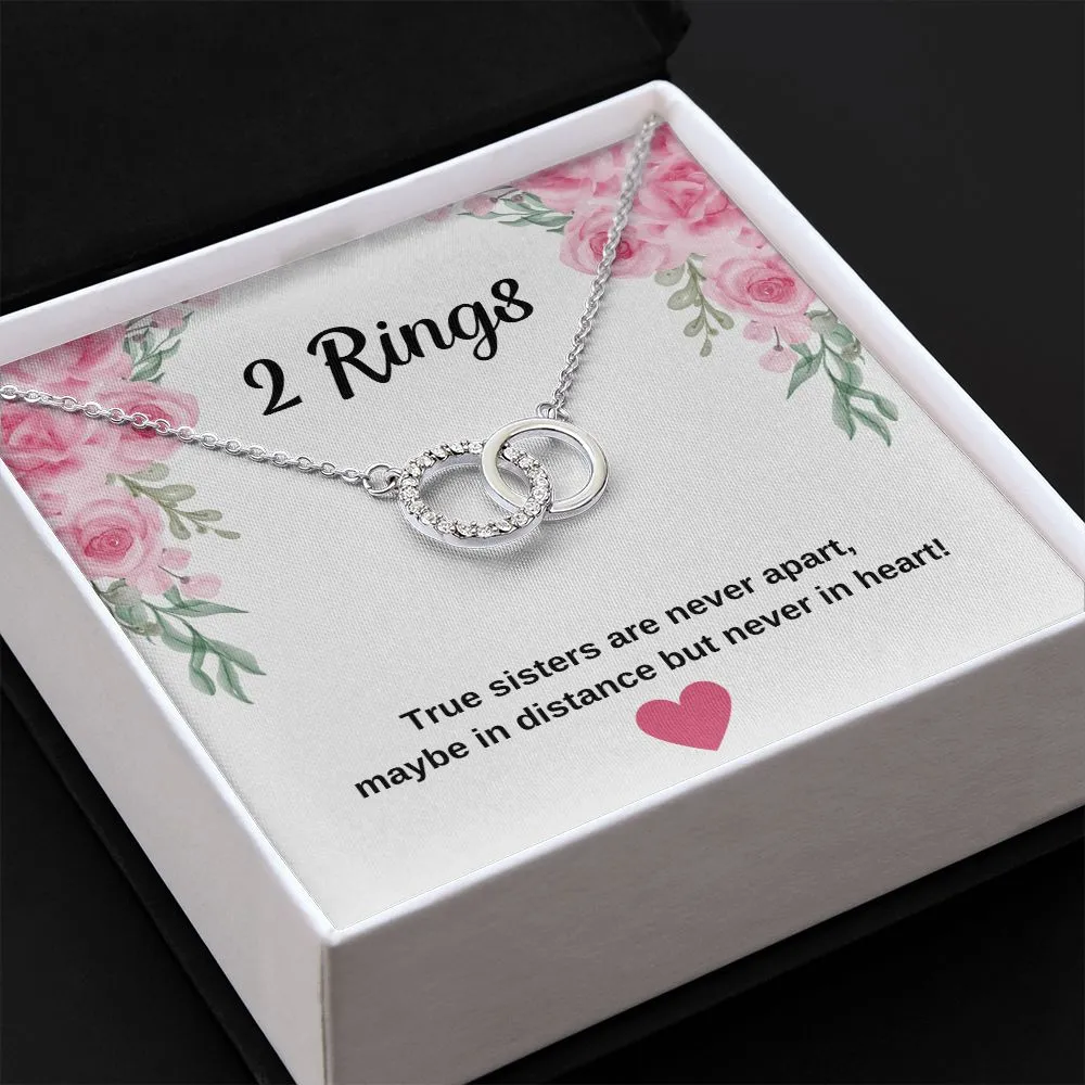 Two Ring Necklace For Sisters - Sisters Are Never Apart