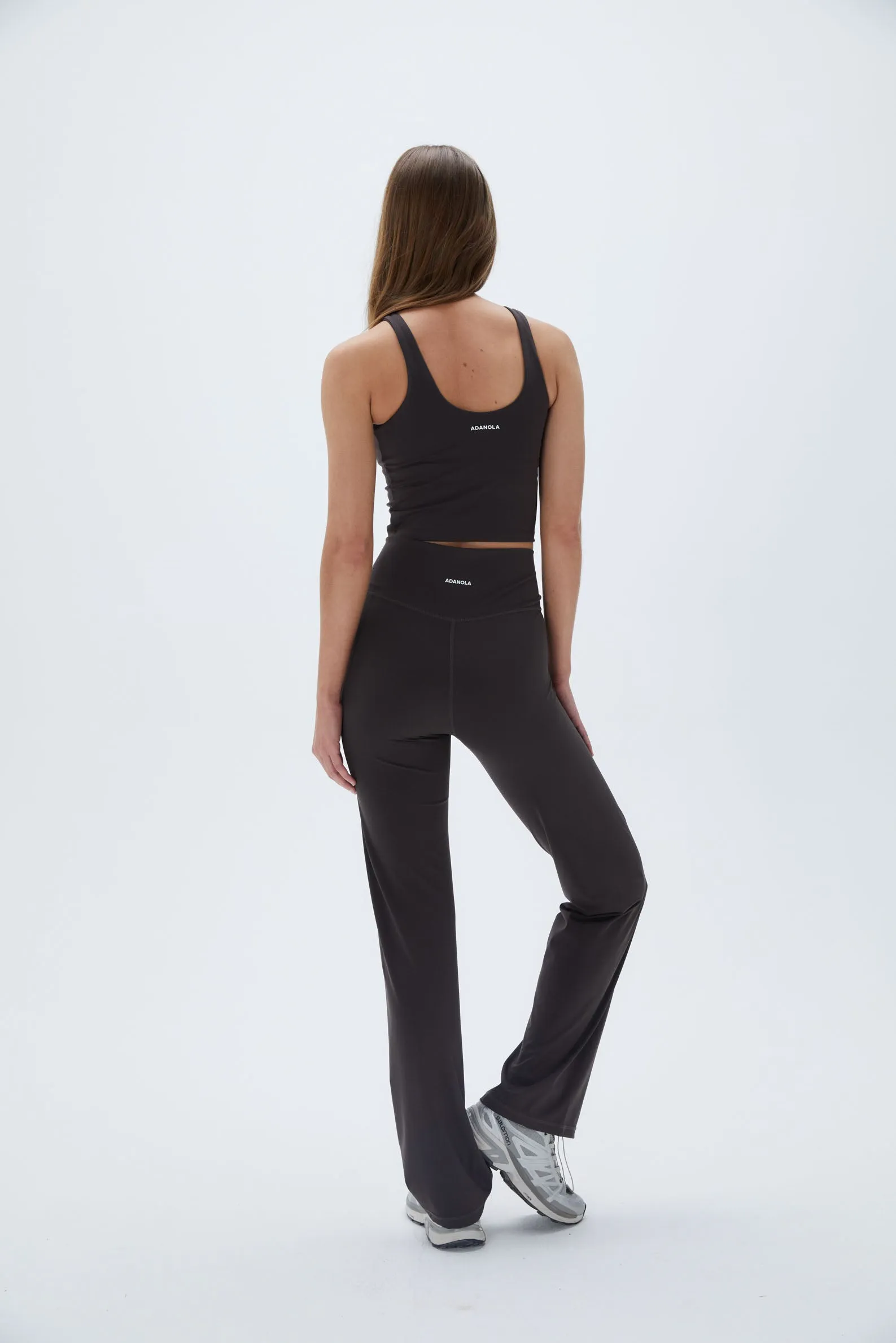 Ultimate Racer Front Scoop Back Top - Coffee Bean