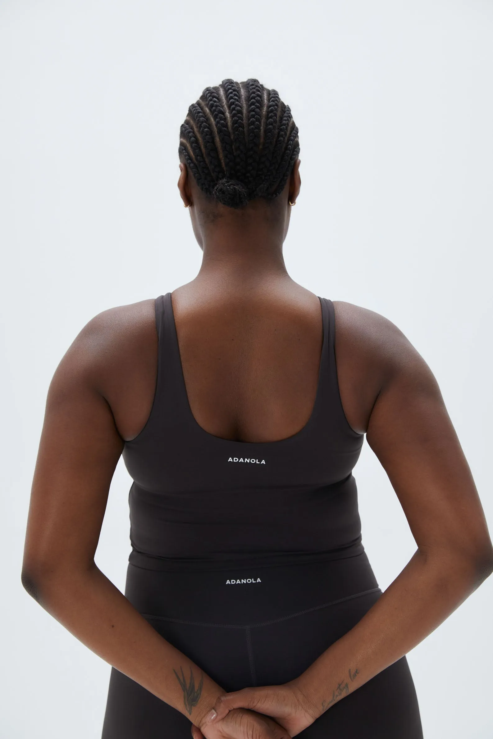 Ultimate Racer Front Scoop Back Top - Coffee Bean