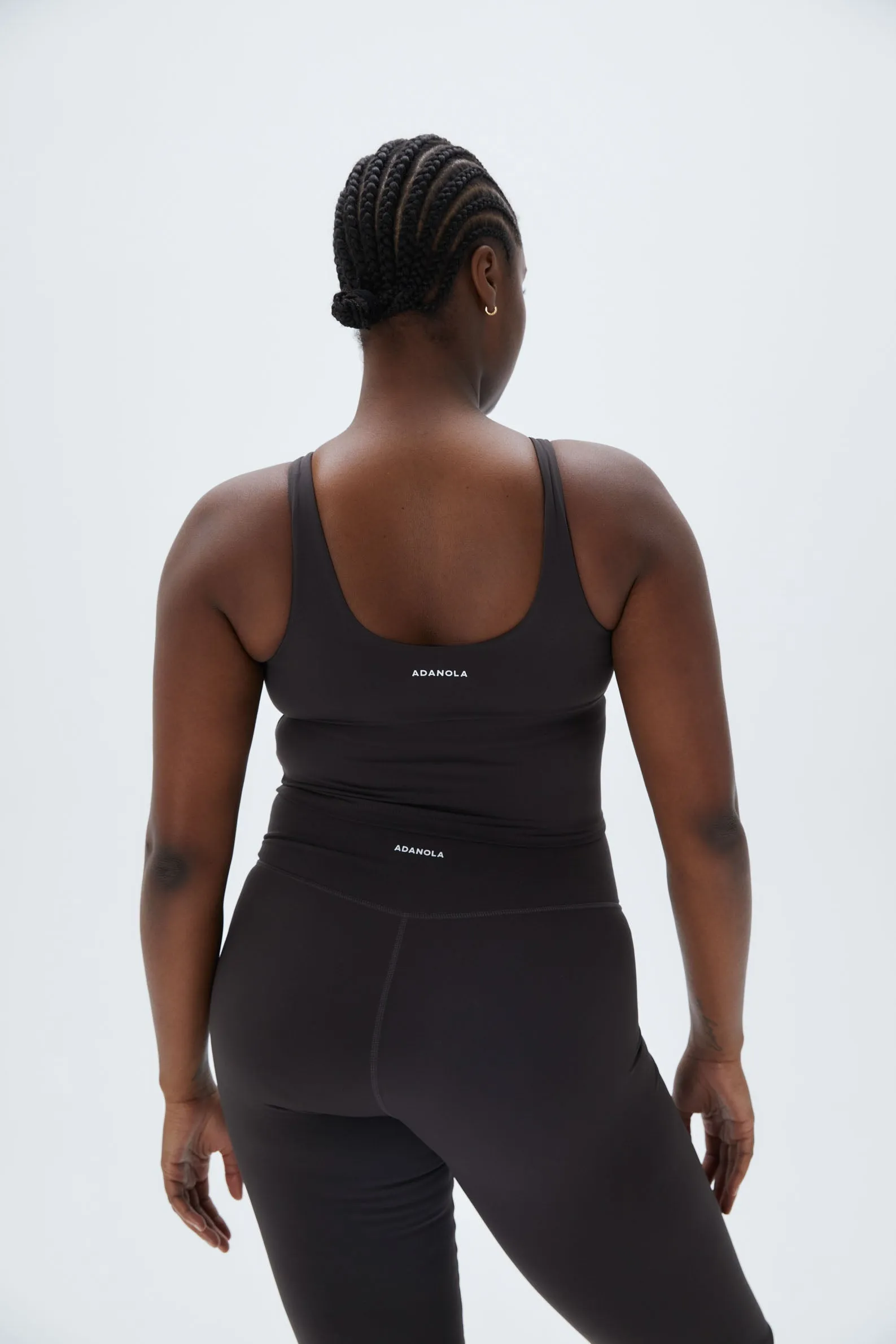 Ultimate Racer Front Scoop Back Top - Coffee Bean