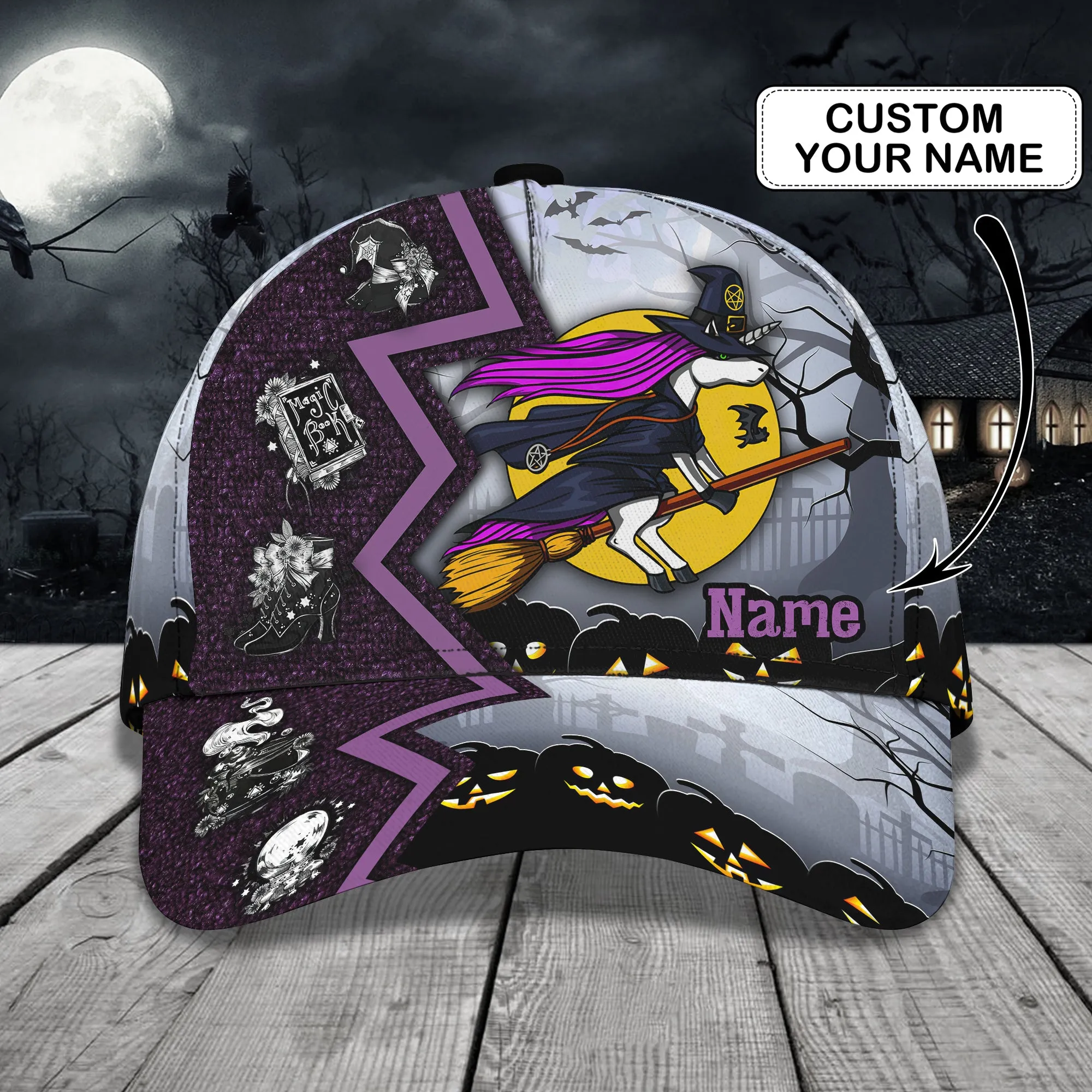 Unicorn Witch - Personalized Name Cap - Loop - H9h3-476
