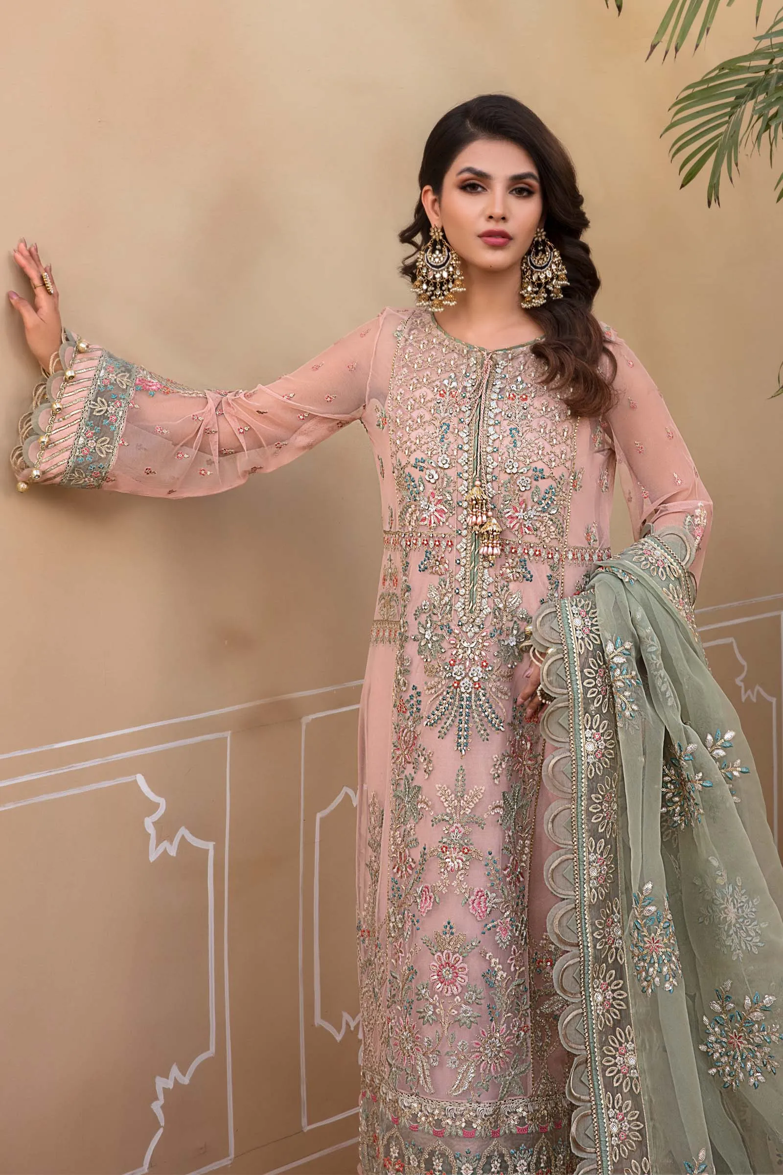Unstitched MBROIDERED - Sea Green BD-2607 | Maria B Mbroidered Heritage Luxury Edition 2023 | Unstitched Embroidered Organza Suits