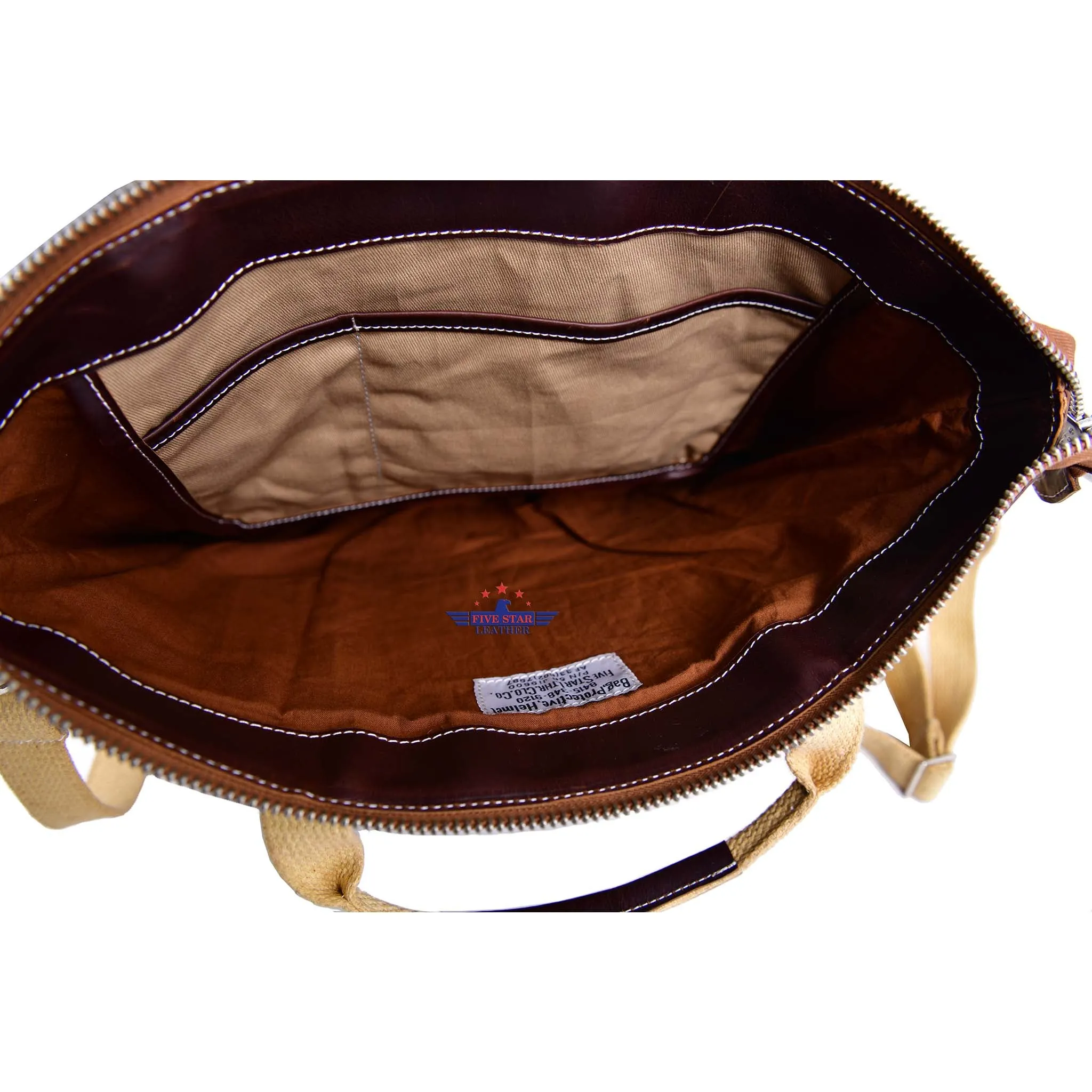 USAAF Vintage Military Real Leather with 2mm Aviation Flying Helmet Bag