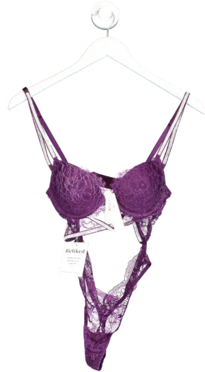 Victoria's Secret Purple Shine Strap Lace Bodysuit BNWT UK XS