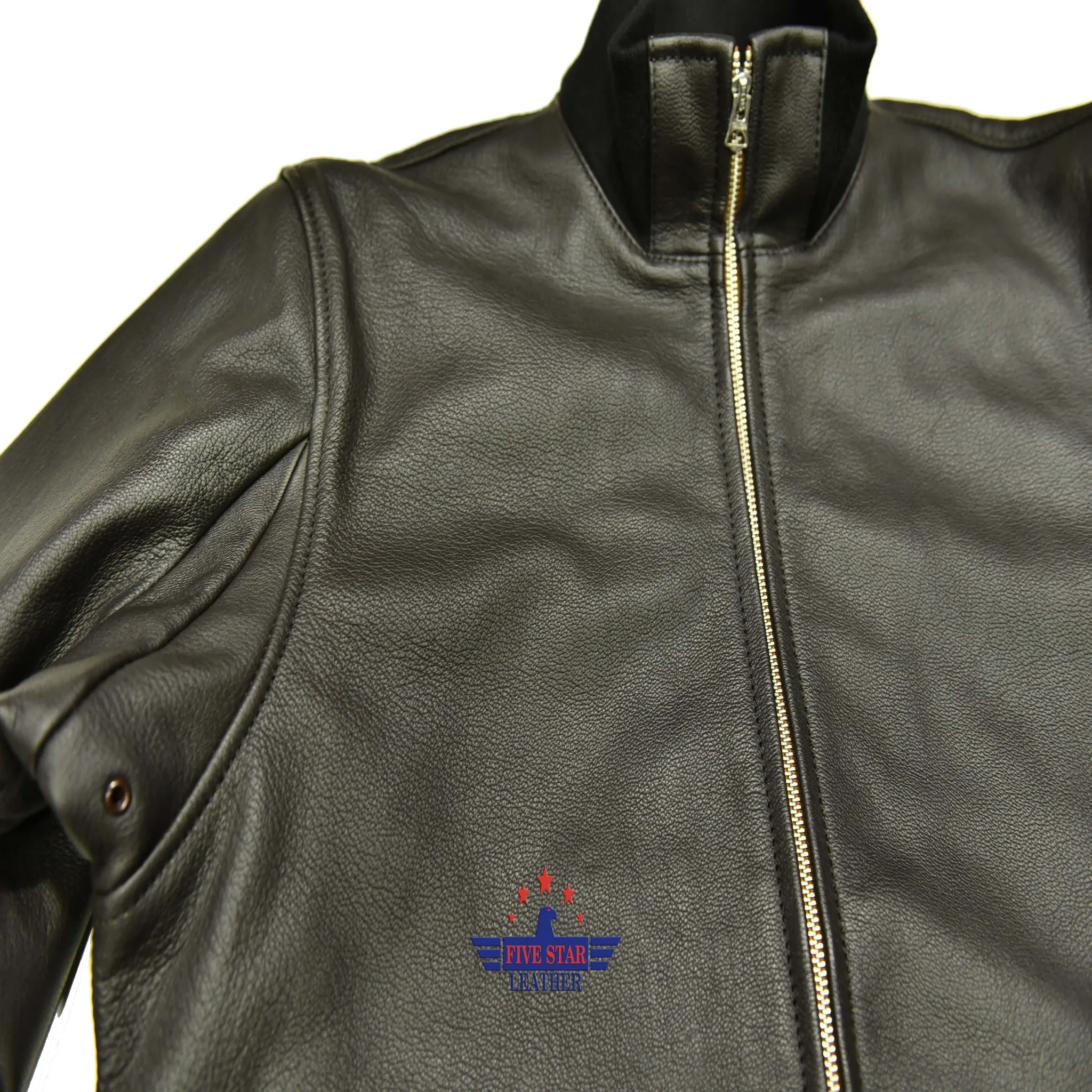 Vintage Amelia Earhart Aviatrix Military Flight Pilot Real Goatskin Seal Brown Leather Jacket