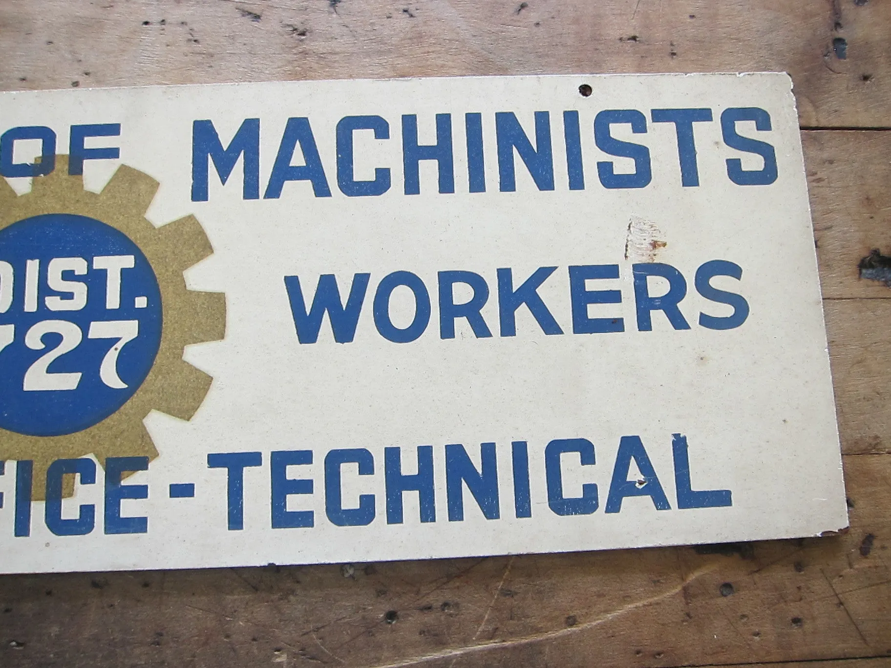 Vintage Aviation Machinists Union Aerospace Workers Sign