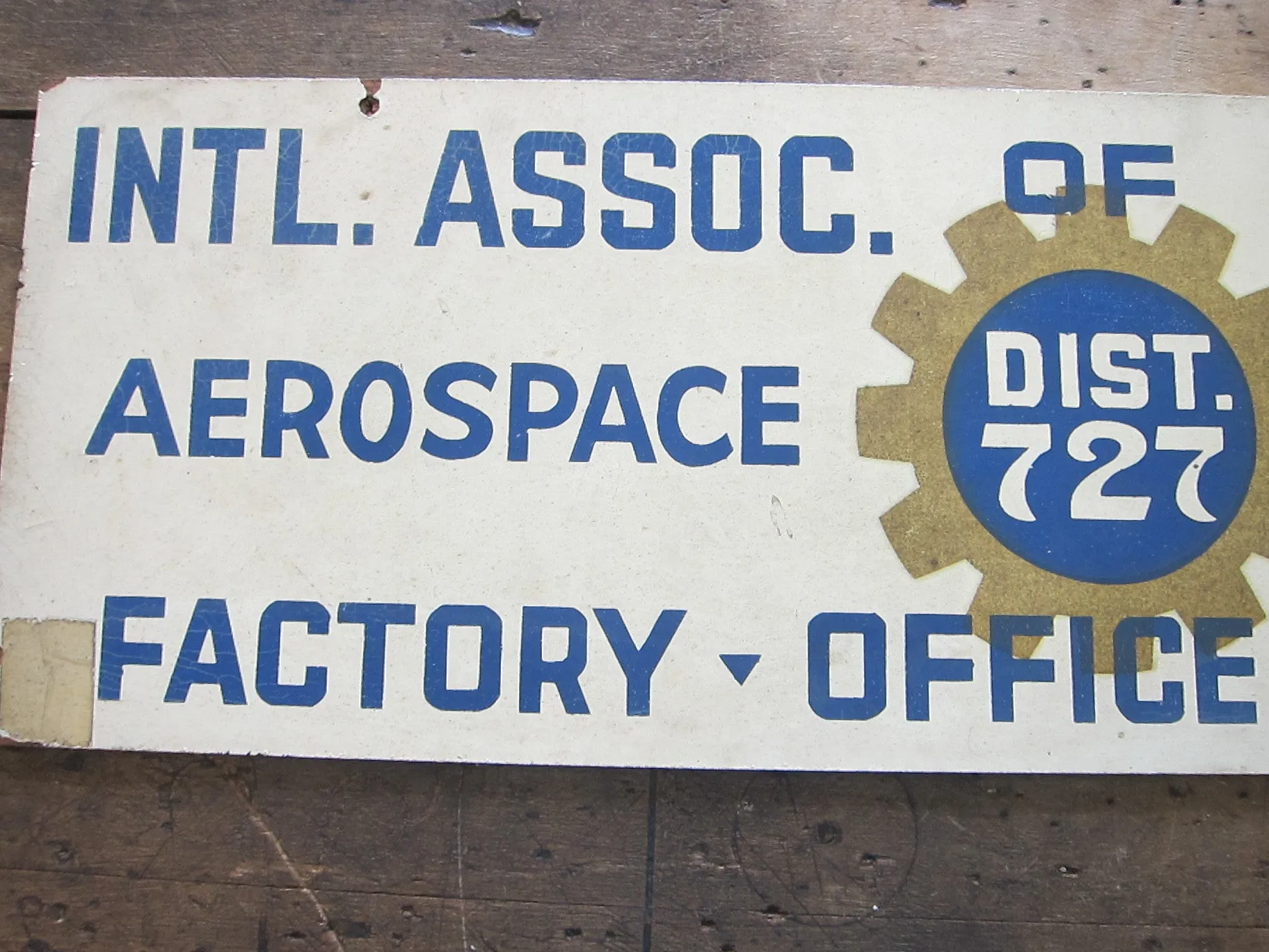 Vintage Aviation Machinists Union Aerospace Workers Sign