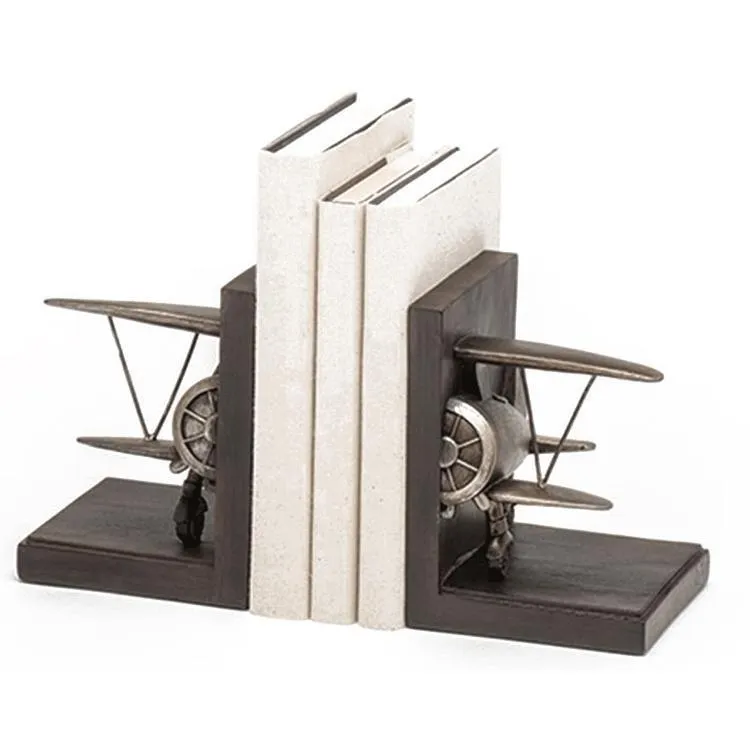 Vintage Biplane Bookends