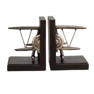 Vintage Biplane Bookends