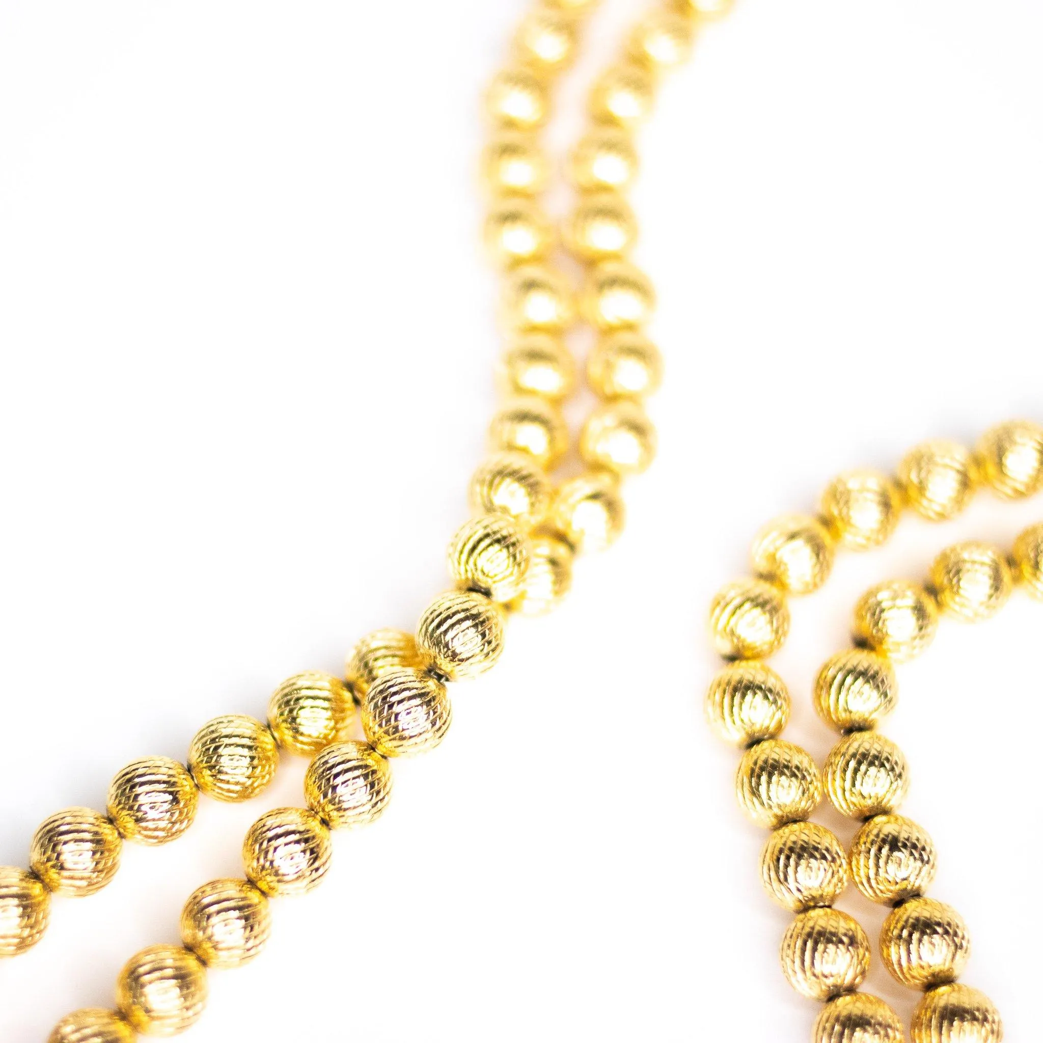 Vintage Double-Strand Gold Bead Necklace