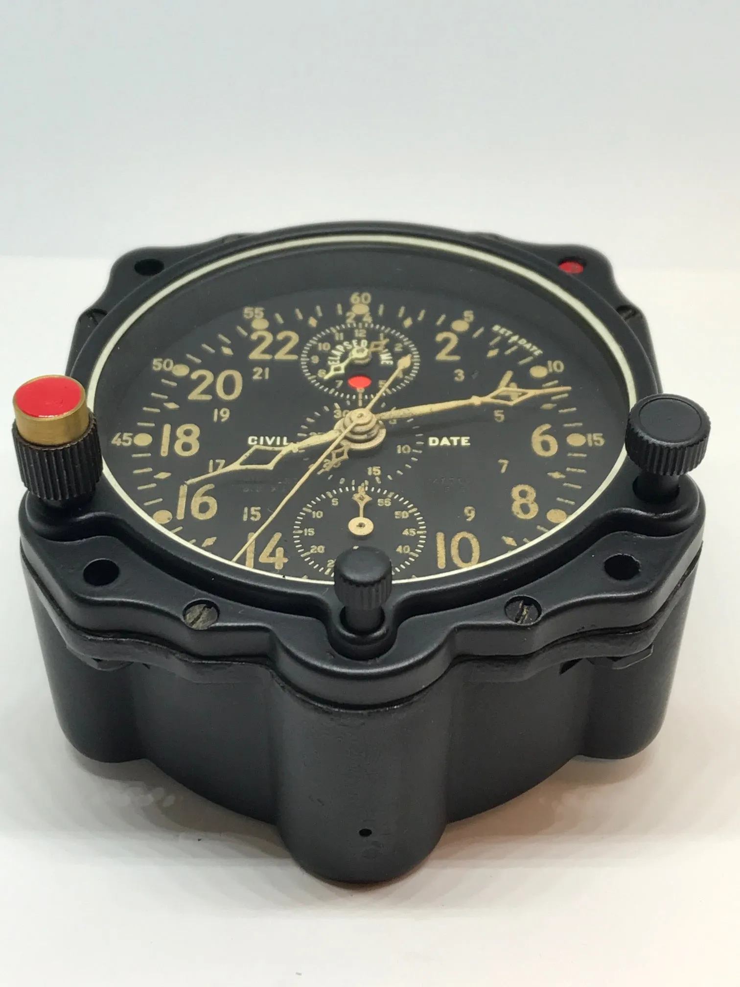 Vintage Jaeger LeCoultre Civil Date WW2 Aircraft Clock BU AERO US NAVY