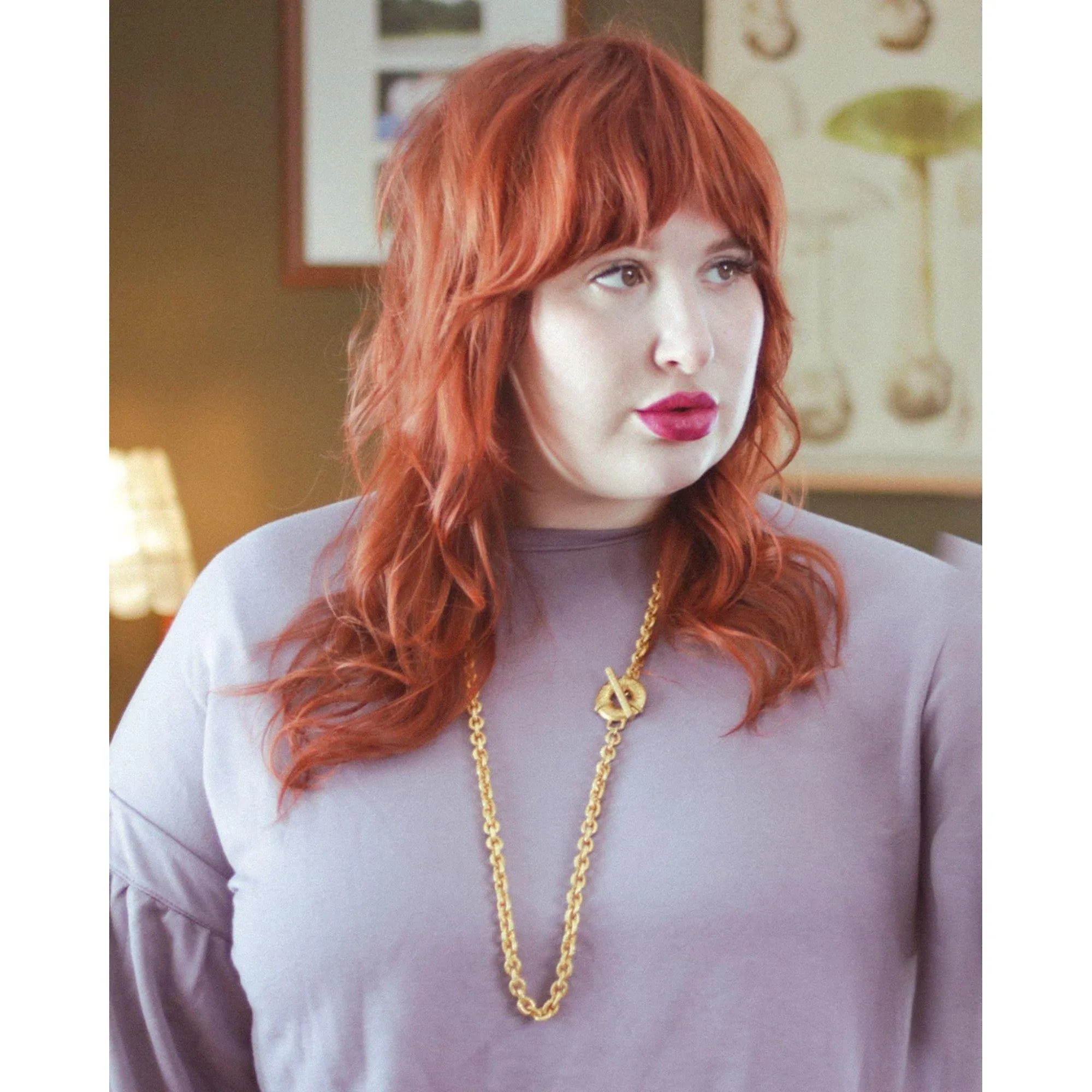 Vintage Leslie Block Long Gold Chain Necklace with Toggle Clasp