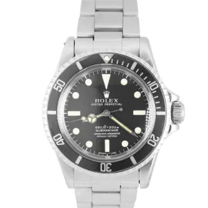 Vintage Rolex Submariner Stainless Steel Matte Cream Black Dial 40mm 5512 Watch