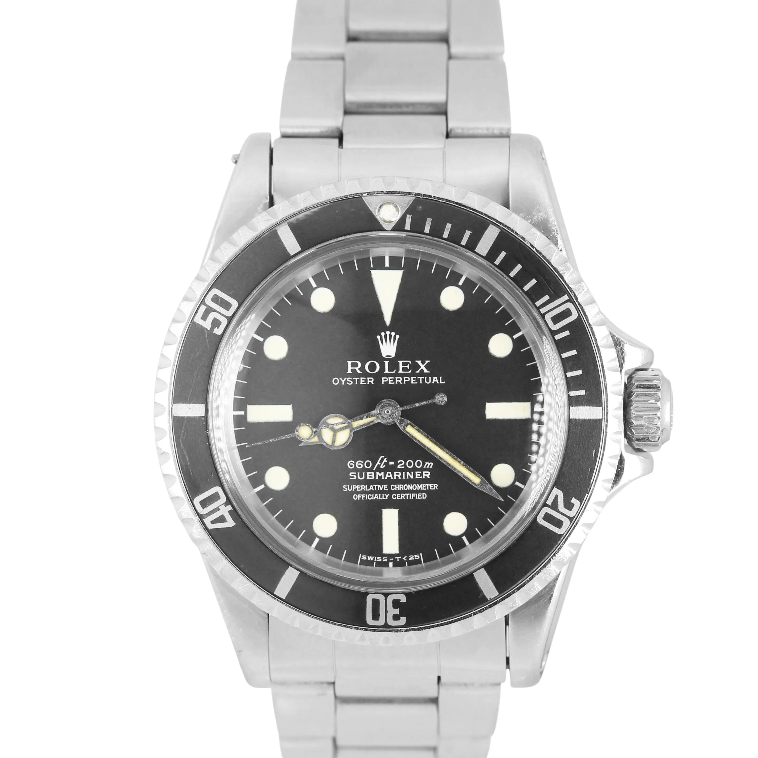Vintage Rolex Submariner Stainless Steel Matte Cream Black Dial 40mm 5512 Watch