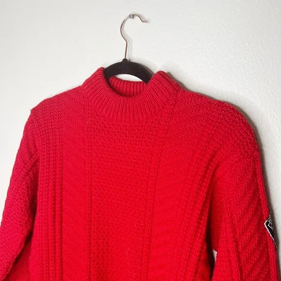 Vintage RollyGo Sweater Red 100% Wool Made in Italy Knit